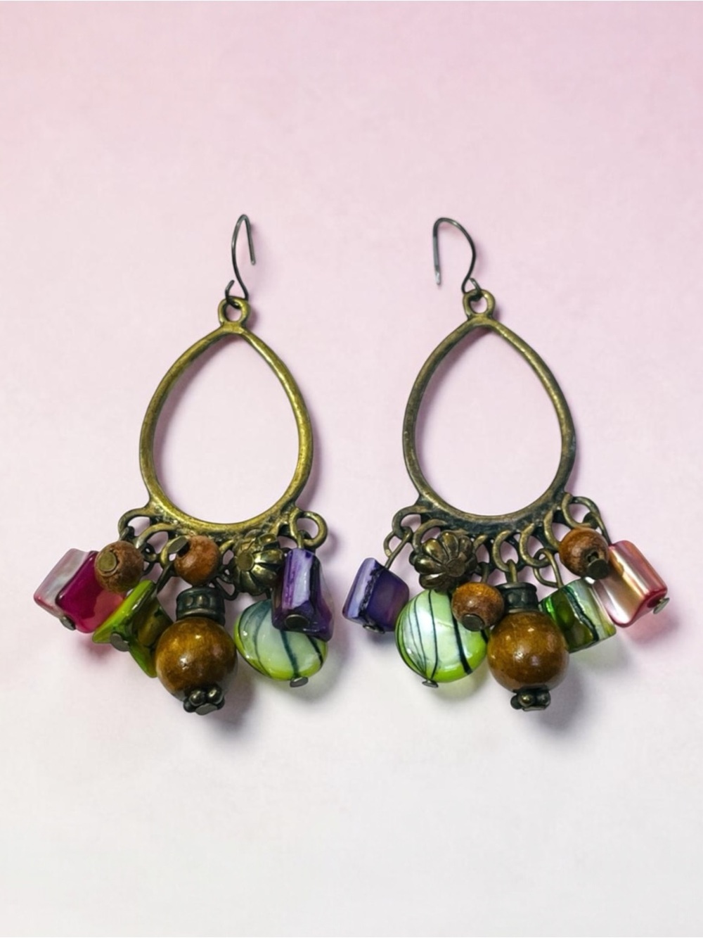 Colorful Beaded Dangle Earrings